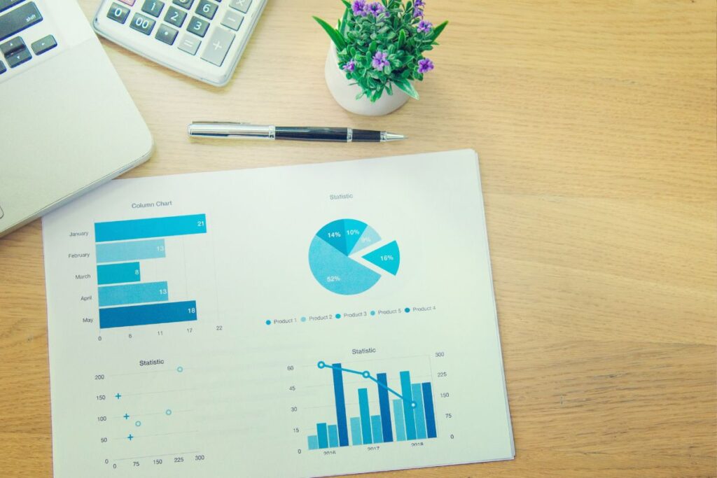 Relatório detalhado com gráficos e estatísticas de vendas, representando a performance de um produtor ou afiliado Eduzz.