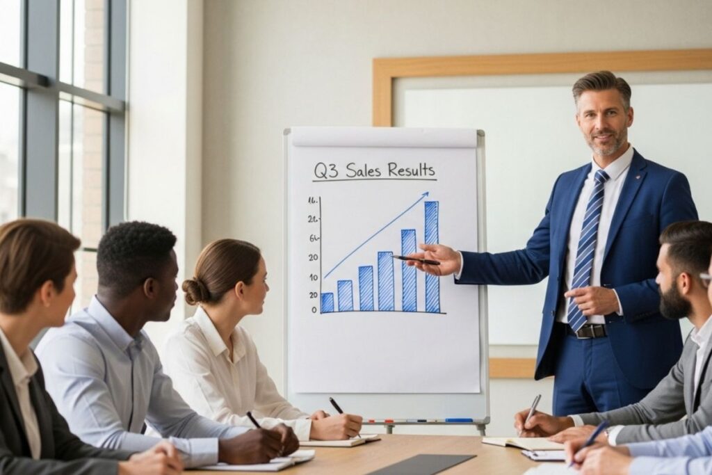 Afiliado apresentando resultados de vendas de produtos